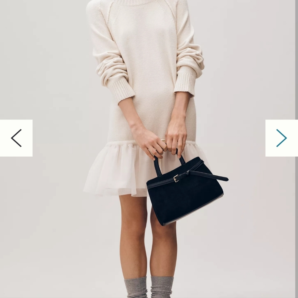 Anthropologie Cream Turtleneck Dress